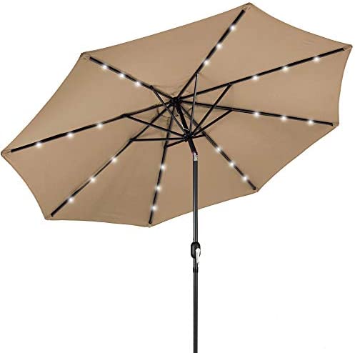 Best Choice Products 10ft Solar Powered Aluminum Polyester LED Lighted Patio Umbrella w/Tilt Adjustment and UV-Resistant Fabric, Tan post thumbnail image