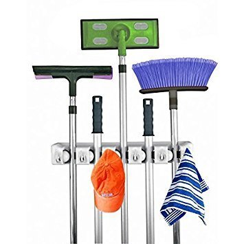 Mop and Broom Holder, 5 Position with 6 Hooks Garage Storage Holds up to 11 Tools, Storage Solutions for Broom Holders and Garage Storage Systems Broom Organizer for Garage Shelving Ideas post thumbnail image