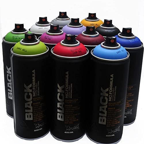 Montana BLACK 400ml Popular Colors Set of 12 Graffiti Street Art Mural Spray Paint post thumbnail image