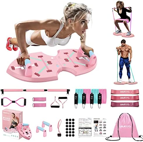 LALAHIGH Push Up Board, Portable Home Workout Equipment for Women & Men, 30 in 1 Home Gym System with Pilates Bar, Resistance Band, Booty Bands, Pushup Stands for Body Shaping – Pink Series post thumbnail image