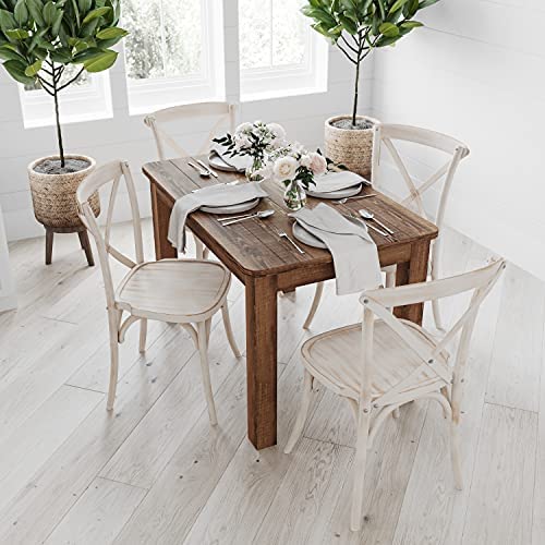 Merrick Lane Jessamine 46″ x 30″ Rectangular Antique Rustic Solid Pine Farm Dining Table post thumbnail image