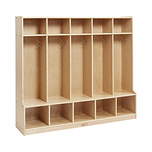 ECR4Kids 5-Section Coat Locker with Bench, Classroom Furniture, Natural post thumbnail image