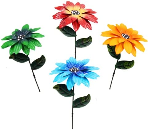 4Pcs/Set Metal Daylily Flower Garden Stakes,Metal Flowers Outdoor Decor Stake Yard Art Decoration,Garden Metal Plant Flowers Stick Spring Patio Decor post thumbnail image