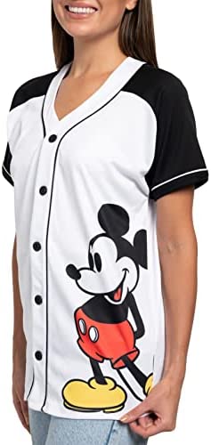 Disney Mickey Mouse 28 Womans Jersey Shirt Button Front post thumbnail image