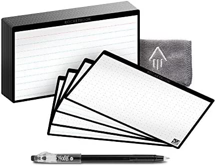 Rocketbook Cloud Cards – Eco-Friendly Reusable Index Note Cards With 1 Pilot FriXion ColorStick Pen & 1 Microfiber Cloth Included – Single Set of 40 (3″ x 5″) post thumbnail image