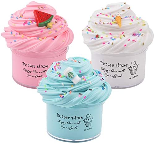 WUHUANIU Slime Kit with 3 Pack Butter Slime,Pink Watermelon,White Ice Cream and Ocean Coffee,Scented Slime Kit for Girls and Boys ,Super Soft and Non Sticky DIY Surprise Slime(3x100ml) post thumbnail image