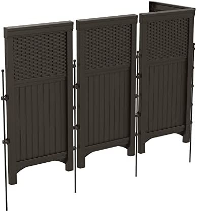 Suncast 4 Freestanding Wicker Resin Reversible Panel Outdoor Screen Enclosure, Brown post thumbnail image