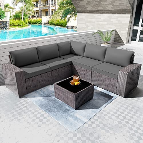 Piltwoff 2022 New 6 Pieces Waterproof Outdoor Patio Set, Modern All-Weather Outdoor Patio Furniture Sets with 5 Chairs. Outdoor Sectional Sofa for Garden/Backyard/Balcony post thumbnail image