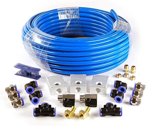 Primefit PCKIT26 Air Piping System, 26-Piece Air Push To Connect Kit with 1/2-Inch (OD) / 3/8″ (ID) x 100-Feet TPEE Tubing post thumbnail image