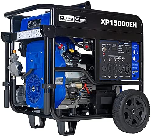 DuroMax XP15000EH Dual Fuel Portable Generator-15000 Watt Gas or Propane Powered Electric Start-Home Back Up & RV Ready, 50 State Approved, Blue and Black post thumbnail image