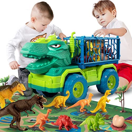 TEMI Dinosaur Truck Toys for Kids 3-5 Years, Tyrannosaurus Transport Car Carrier Truck with 8 Dino Figures, Activity Play Mat, Dinosaur Eggs, Capture Jurassic Dinosaur Play Set for Boys and Girls post thumbnail image