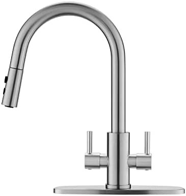 Kitchen Faucet, Kitchen Sink Faucet, 2 Handles Sink Faucet, Faucet, Kitchen Faucet Pull Down, Faucet with Sprayer, Bar Faucet, Stainless Steel, Brushed Nickel, PAKING post thumbnail image