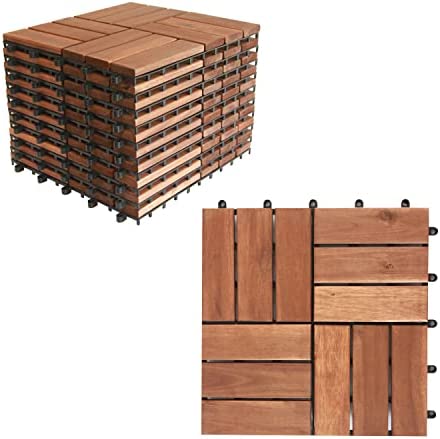 Interlocking Acacia Wood Deck Tiles,Box of 10 12 in x 12 inches,Waterproof All Weather,Patio Tiles,Balcony Flooring,Backyard Flooring,Outdoor Shower mat,Portable Floor,12 slats,10Sq ft,Natural post thumbnail image