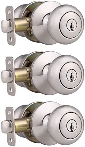 2 Pack Keyed Entry Door knobs in Satin Nickel Finish Keyed Alike Door Knob Sets with Lock for Exterior Entrance Interior Door Hardware, Round Door Knob, Universal Handling post thumbnail image