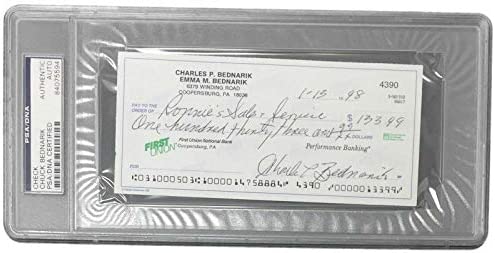 Chuck Bednarik Eagles Signed Slabbed Personal Bank Check PSA 84075594 – Football Slabbed Autographed Cards post thumbnail image