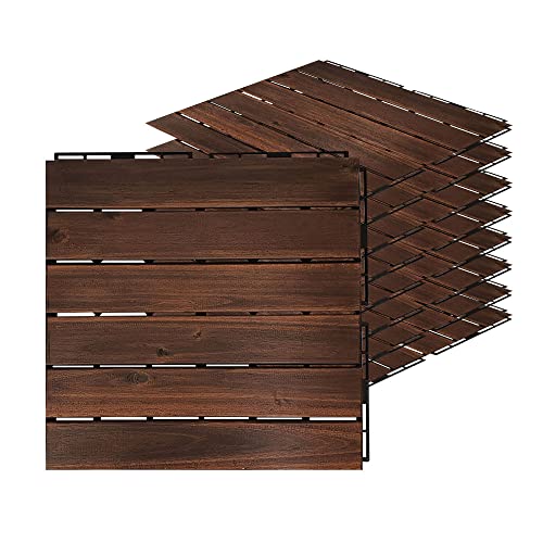 Acacia Hardwood Interlocking Deck Tiles – Walnut Straight – 12″×12″ 9pcs – Floor Tiles for Patio and Deck Use Natural Wood Outdoor Decking and Flooring, Rain and Weather Resistant, Heavy Duty post thumbnail image