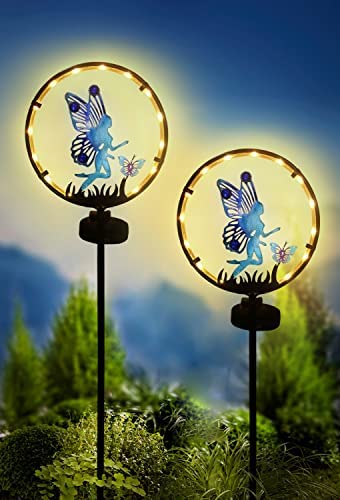 Idea – Solar Garden Lights 2 Pack Fairy Garden Decor Outdoor Christmas Decorations, Metal Fairy Solar Stake Light for Patio,Yard, Lawn post thumbnail image