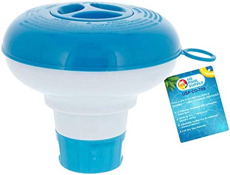 U.S. Pool Supply Pool & Spa Floating Chlorine & Bromine 1″ Tablet Chemical Dispenser, 5″ Diameter, Collapsible Floater post thumbnail image