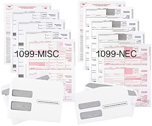 2022 1099-NEC and 1099 Misc 4-Part Tax Forms Combo Kit, for All Non-Employee Compensation Filing, Self Seal Envelopes Included, QuickBooks and Other Software Compatible post thumbnail image