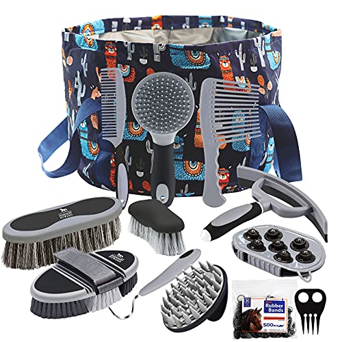 Harrison Howard Horse Grooming Kit 11-Piece Equine Care Series-Dark Charcoal post thumbnail image