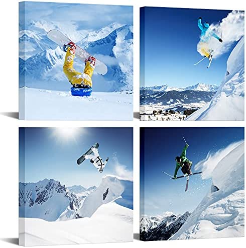 LevvArts Ski Sport Canvas Wall Art,Snow Mountain Landscape Picture Photo Canvas Print Wall Decal,Framed and Easy Hanging,Modern Home Decoration Canvas Art post thumbnail image