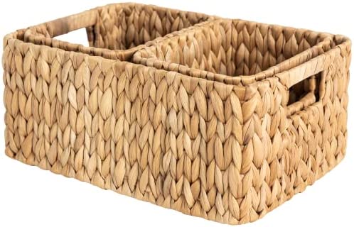 StorageWorks Handwoven Storage Baskets, Water Hyacinth Wicker Baskets for Organizing, Set of 3 (1PC Large, 2PCS Medium) post thumbnail image