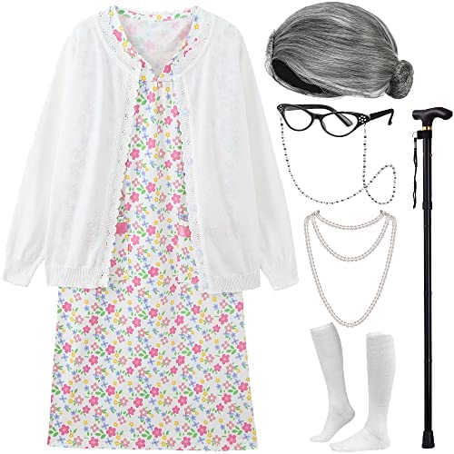 EBYTOP Girls 100th Day of School Little Old Lady Halloween Costume, As Shown post thumbnail image