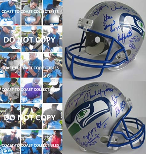 Seattle Seahawks Legends signed autographed full size football helmet COA proof post thumbnail image