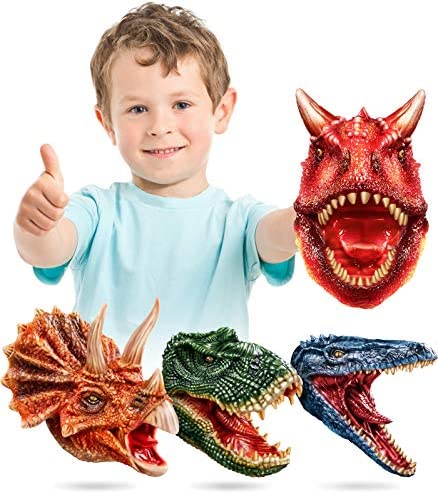 Dinosaur Puppets Toys, Geyiie Soft Dinosaur Hand Puppets T Rex Triceratops for Kids Age 3 4 5 6 7 8-12, Dino Figures Set for Valentine Party Gifts, 4 Pack post thumbnail image