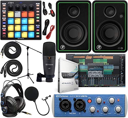 PreSonus AudioBox 96 Audio Interface Full Studio Kit with Studio One Artist Software Pack w/Atom Midi Production Pad Controller w/Mackie CR3-X Pair Studio Monitors & 1/4” Instrument Cables post thumbnail image