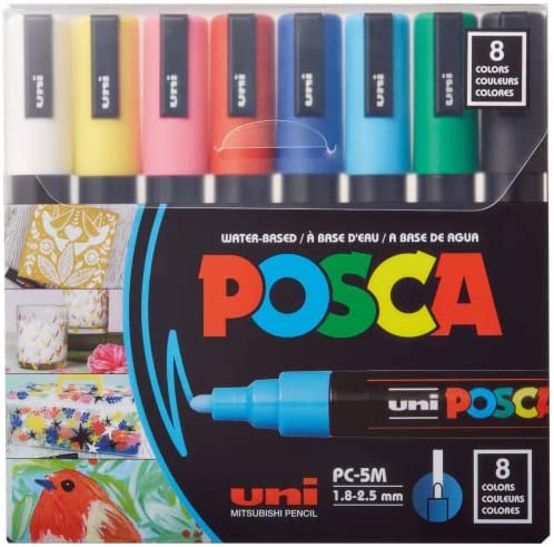 Posca Full Set of 8 Acrylic Paint Pens with Reversible Medium Point Pen Tips, Posca Pens are Acrylic Paint Markers for Rock Painting, Fabric, Glass Paint, Metal Paint, and Graffiti post thumbnail image