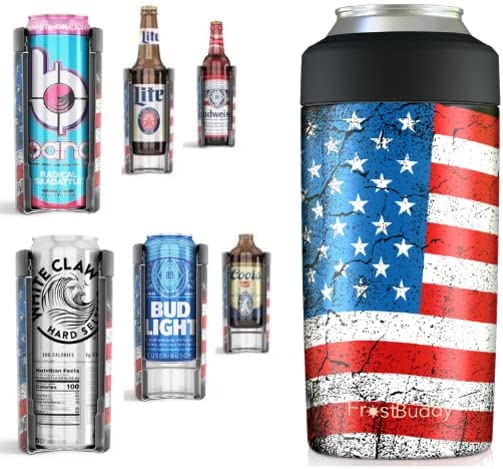 Frost Buddy Universal 2.0 5 Sizes in 1 Insulated Can Cooler – Stainless Steel Can Cooler for 12 oz & 16 oz Regular or Slim Cans & Bottles – Stainless Steel (Merica) post thumbnail image