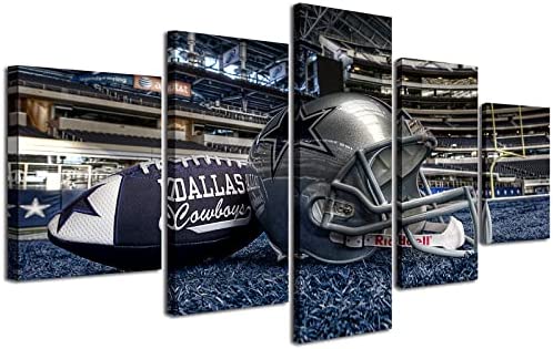 BLINFEIRU Bedroom Wall Decor 5 Panel Sports Wall Art American Football Poster Picture Canvas Prints Modern Home Living Room Wall Decorations Accessories Man Cave Sports Decor Gifts Framed 60”Wx32”H post thumbnail image