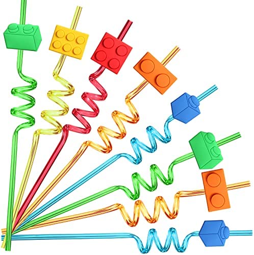 25 Building Blocks Party Favors Brick Block Drinking Straws for Building Blocks Birthday Party Supplies with 2 PCS Straws Cleaning Brush post thumbnail image