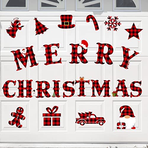 Merry Christmas Garage Door Decorations – 24 PCS Buffalo Plaid Magnetic Stickers Magnets Refrigerator Magnets Car Christmas Garage Door Decals for Xmas Decor Christmas Party Supplies post thumbnail image