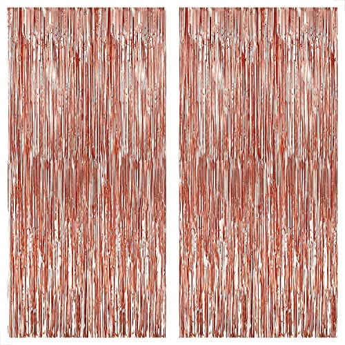 XtraLarge, 6.4×8 Feet Rose Gold Fringe Curtain – Pack of 2 | Rose Gold Backdrop for Bachelorette Party Decorations | Rose Gold Party Decorations, Metallic Rose Gold Streamers, Rose Gold Birthday Decor post thumbnail image