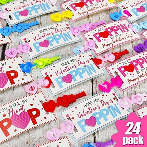 Valentines Day Gifts for Kids – 24 Pack Valentines Cards with Heart POP Bracelets – Sensory Fidget Toys Valentine for School Classroom Gift Exchange Party Favors Supplies for Toddlers Girls Boys post thumbnail image