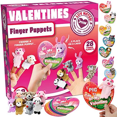 JOYIN 28 Packs Valentines Day Gift Cards with Animal Finger Puppet Set for Kids Party Favor, Classroom Exchange Prizes, Valentine’s Greeting Cards, Stressrelief Hand Puppets (Animal 1) post thumbnail image