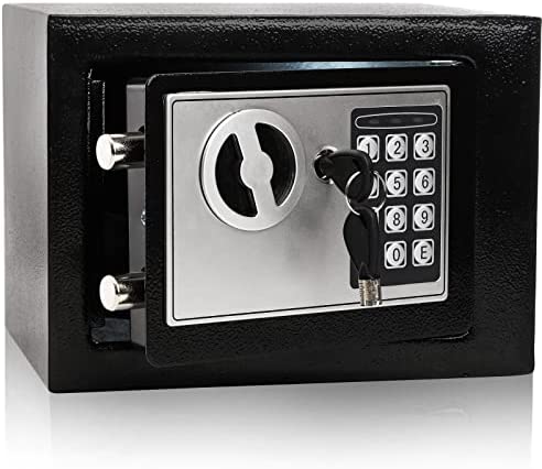 TOPZEA Safe Box with Induction Light, 0.17 Cubic Small Electronic Security Money Safe Box, Lock Safe Box for Cash, Jewelry, with Digital Keypad & Key Lock, Steel Fireproof Gun Safe for Office, Home post thumbnail image