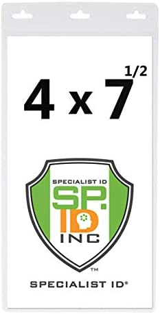 10 Pack – Vertical Oversize 4X7 Inch – Vinyl Large Credential or Ticket Holder for Pit Passes and Special Event Badges (4 x 7 1/2 Insert) by Specialist ID post thumbnail image