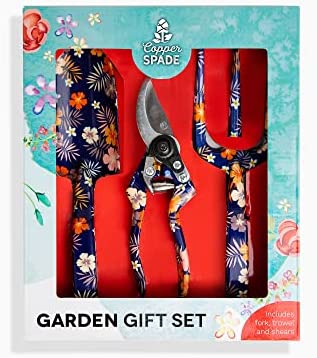 Copper Spade 3 Piece Decorative Garden Tool Set – Trowel, Pruning Shears, Cultivator Fork Gift Set (Blue Hawaiian) post thumbnail image