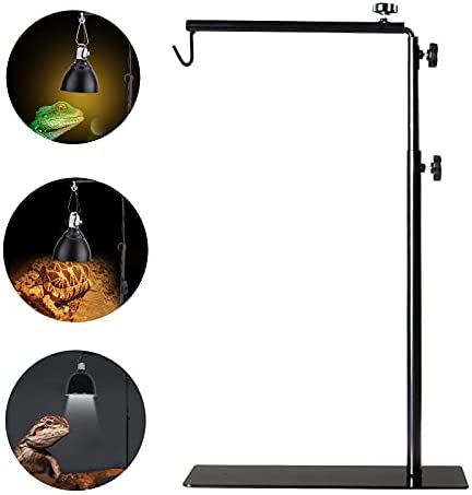 BETAZOOER Reptile Lamp Stand Adjustable Floor Light Holder Stand Landing Lamp Stand Bracket Metal Lamp Support for Reptile Glass Terrarium Heating Light post thumbnail image