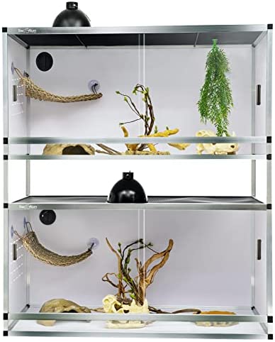 PVC Reptile Enclosure 40 * 17 * 17″ Large Reptile Terrarium Bearded Dragon Lizard Snake,50 Gallon Wide Breeding Lounge Vivarium Area with Sliding Doors Lock for Crawling Pet(2pcs,White Panels) post thumbnail image