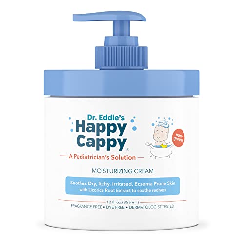 Happy Cappy Dr. Eddie’s Moisturizing Cream For Children, Soothes Dry, Itchy, Irritated, Eczema Prone Skin, Dermatologist Tested, No Fragrance, No Dye, Non-Greasy, 12 oz Jar With Pump post thumbnail image