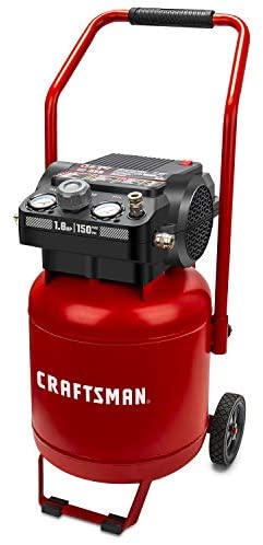 Craftsman Air Compressor, 10 Gallon Peak 1.8 Horsepower Oil-free Compressor, Max 150 PSI, Vertical Compressor Air Tools, Model: CMXECXA0331042, Red post thumbnail image