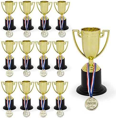 KIDSTHRILL Bulk Pack of Trophy and Awards for Kids | 12 Piece Set Plastic Golden Cup Trophies l Great for Party Favors, Prizes, Sport Events post thumbnail image