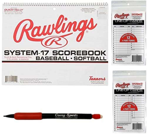 System-17 Baseball Softball Scorebook and 24 Lineup Cards, Bundled with Covey Pencil – Convenient Softball and Baseball Score Keeping Book and Line Up Cards Coaching Bundle post thumbnail image