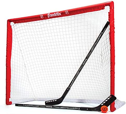 Franklin Sports NHL Youth Street Hockey Set – (2) Kids Junior Hockey Sticks, PVC Goal + Roller Hockey Ball Included – Indoor + Outdoor Net – 46″ post thumbnail image