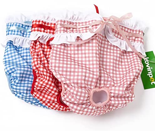 LovinPet Doggie Diapers – Reusable Dog Diapers for Female Pets – Waterproof & Highly Absorbent – Supplies for Incontinence, Potty Training – Adjustable Fit, Elastic Tail Hole, Cute XSmall – Pack of 3 post thumbnail image