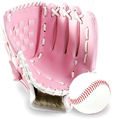 GROOFOO Baseball Glove and Ball for Kids Youth Adults Softball Teeball Training Left/Right Hand Glove with Soft Ball Set Brown/Black/Pink post thumbnail image